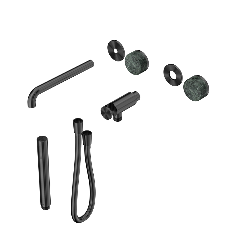 Serenity Progressive Shower System With Spout With Verde Alpi Handle And Slim Shower Trim Kit Only Gun Metal