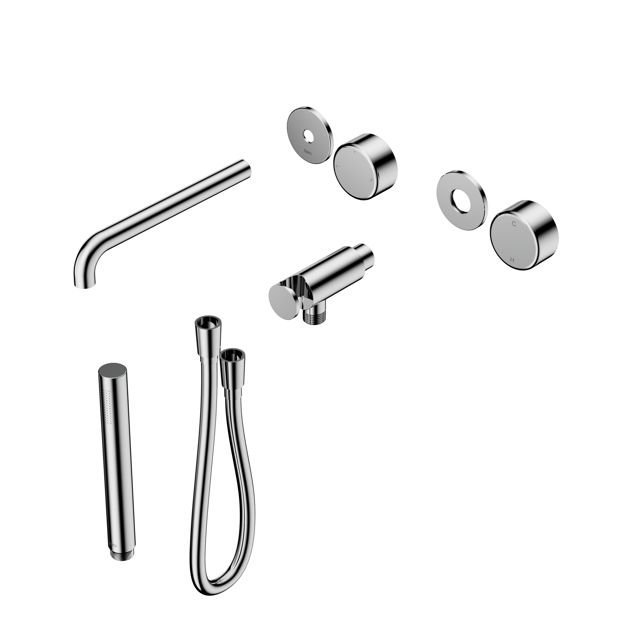 Serenity Progressive Shower System With Spout With Metal Handle And Slim Shower Trim Kit Only Chrome