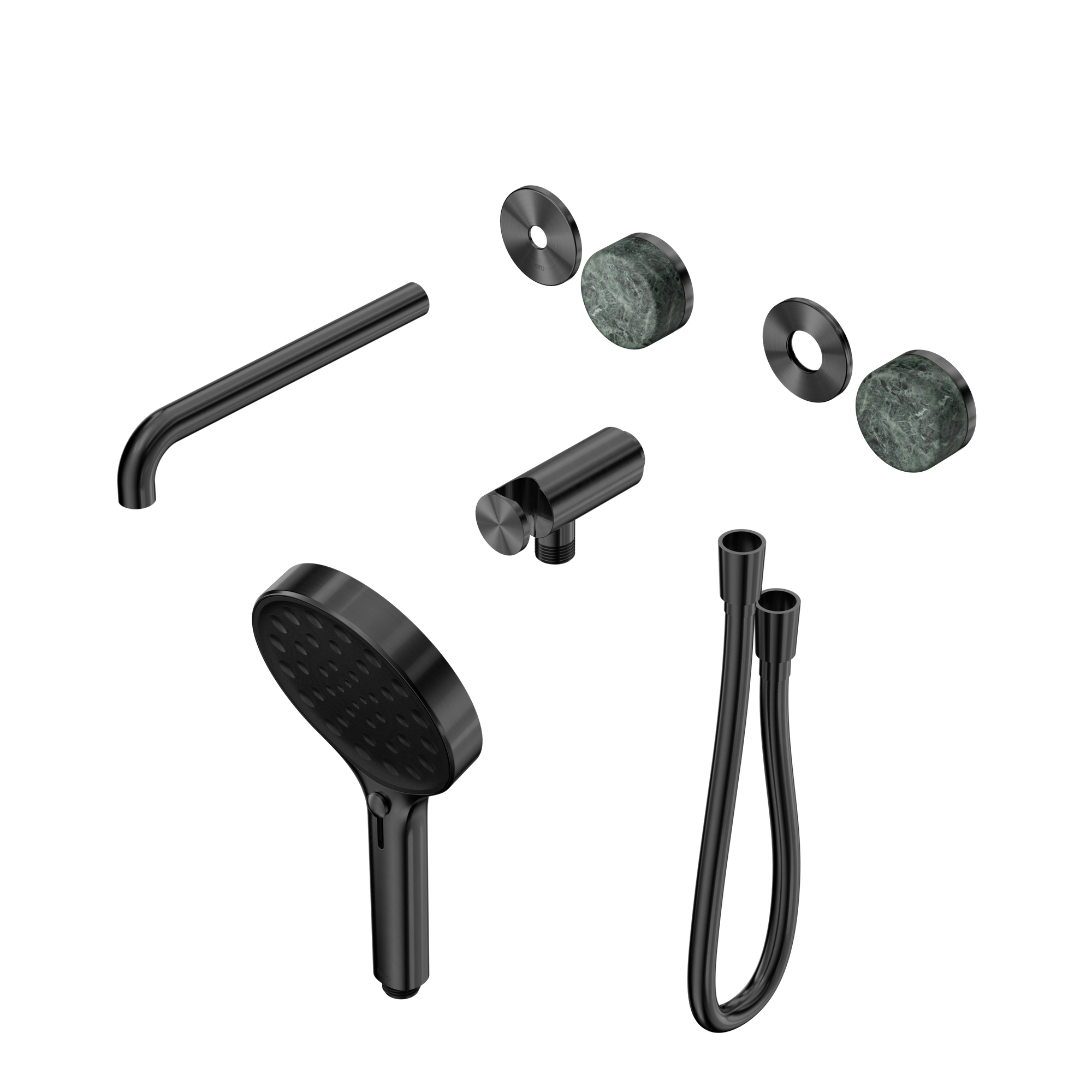 Serenity Progressive Shower System With Spout With Verde Alpi Handle And Serenity Hand Shower Trim Kit Only Gun Metal