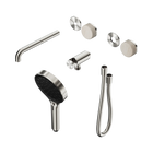 Serenity Progressive Shower System With Spout With Rome Travertine Handle And Serenity Hand Shower Trim Kit Only Brushed Nickel