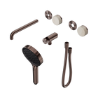 Serenity Progressive Shower System With Spout With Rome Travertine Handle And Serenity Hand Shower Trim Kit Only Brushed Bronze
