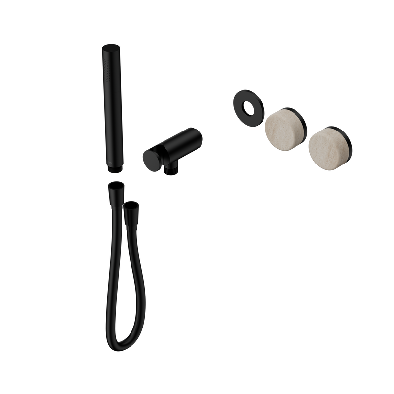 Serenity Progressive Shower System With Rome Travertine Handle And Slim Shower Trim Kit Only Matte Black
