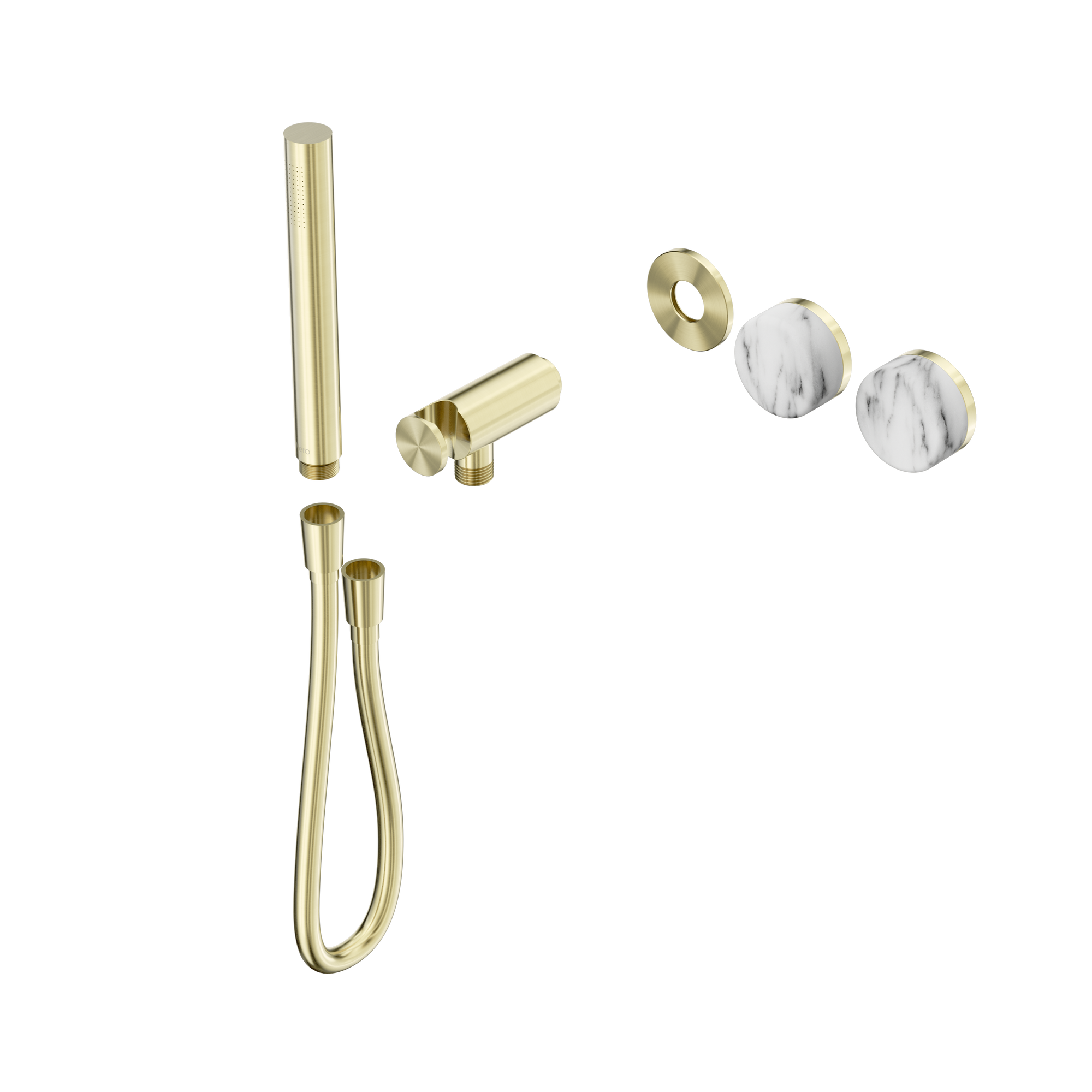 Serenity Progressive Shower System With Arabescato Corchia Handle And Slim Shower Trim Kit Only Brushed Gold