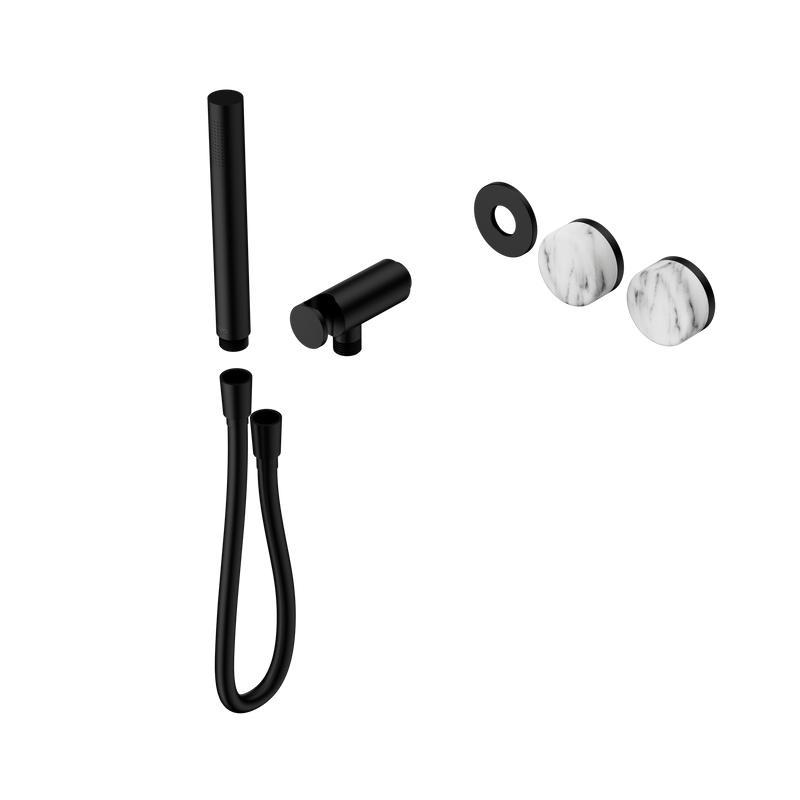 Serenity Progressive Shower System With Arabescato Corchia Handle And Slim Shower Trim Kit Only Matte Black