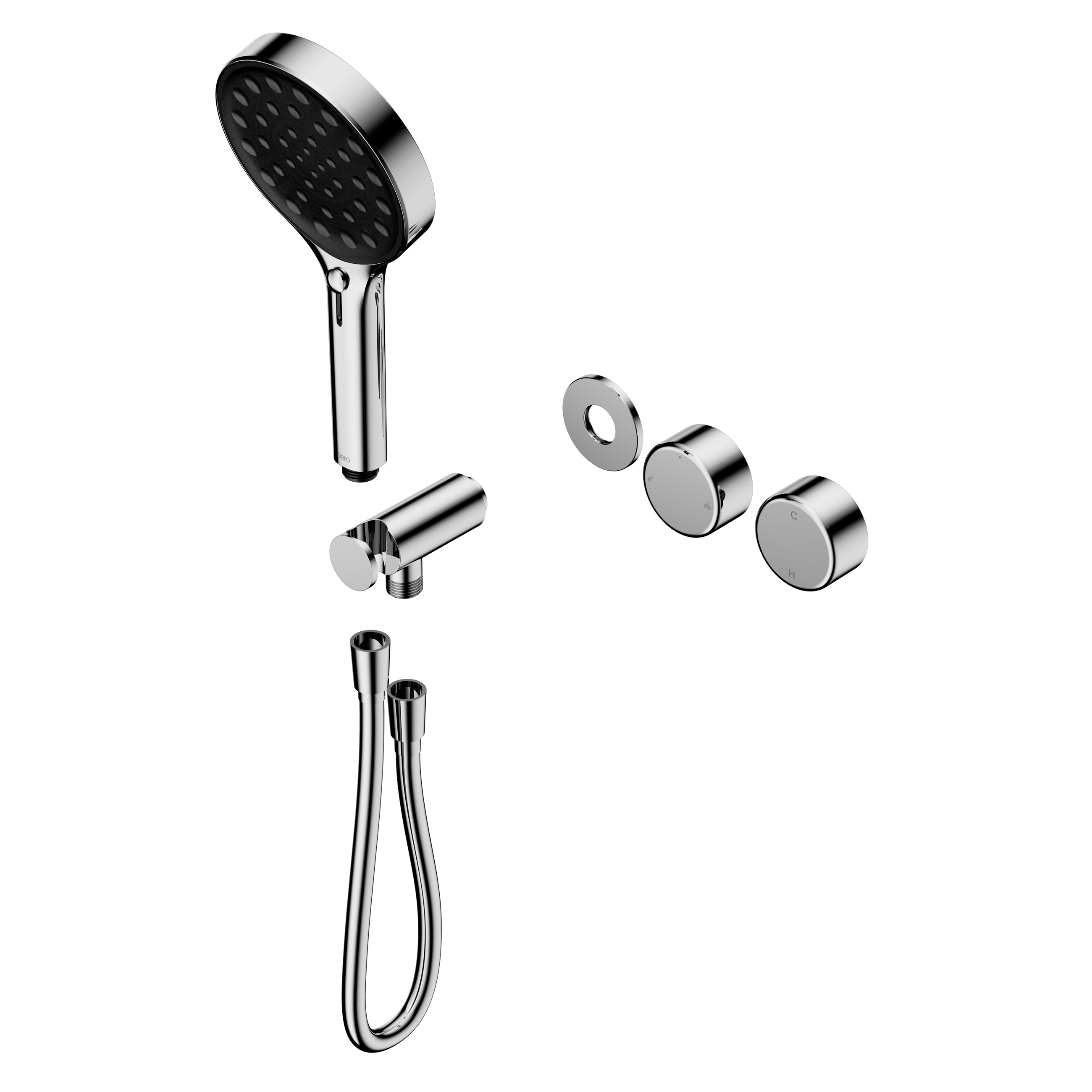 Serenity Progressive Shower System With Metal Handle And Serenity Hand Shower Trim Kit Only Chrome