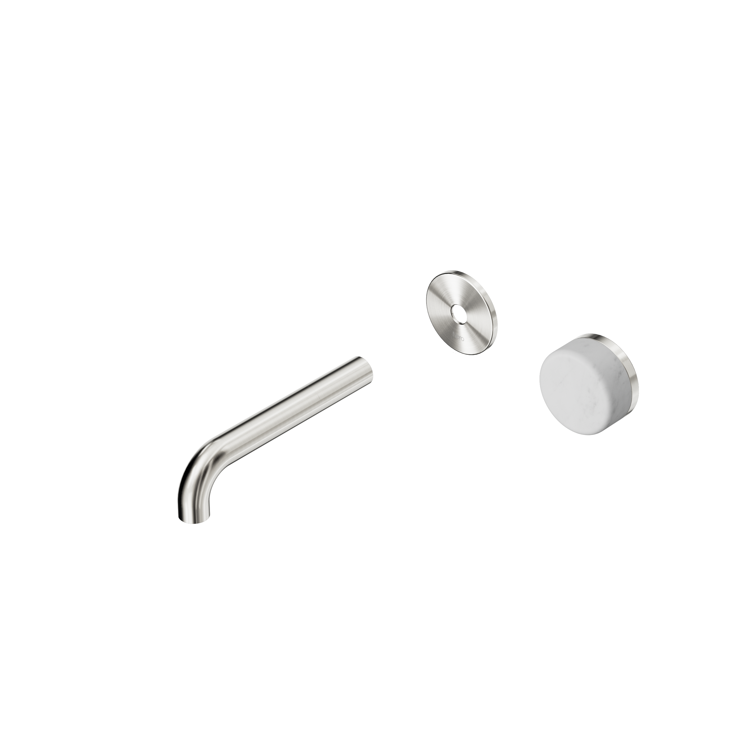 Serenity Progressive Wall Basin Mixer 160mm Spout With Carrara Handle Trim Kit Only Brushed Nickel