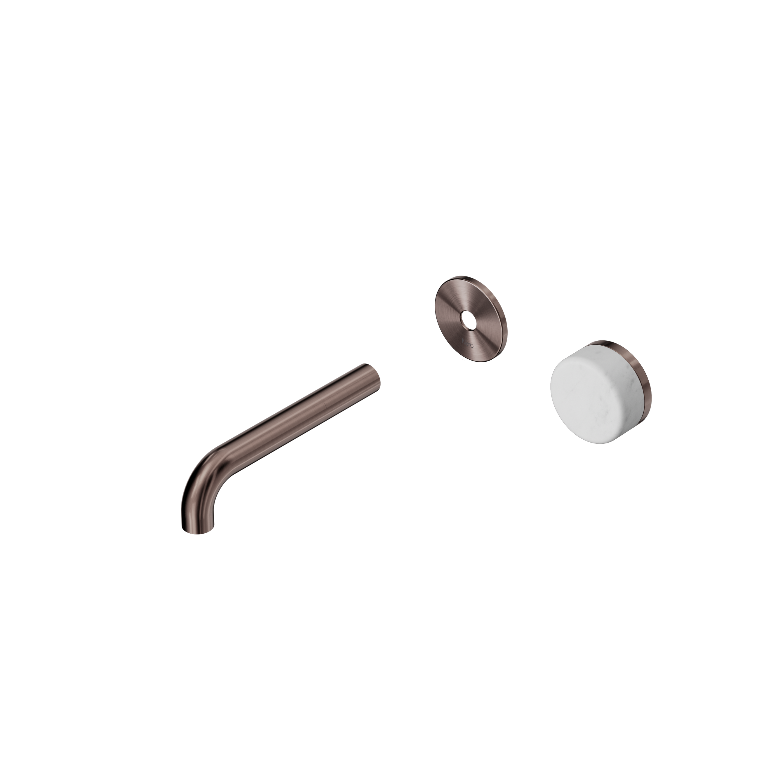 Serenity Progressive Wall Basin Mixer 160mm Spout With Carrara Handle Trim Kit Only Brushed Bronze