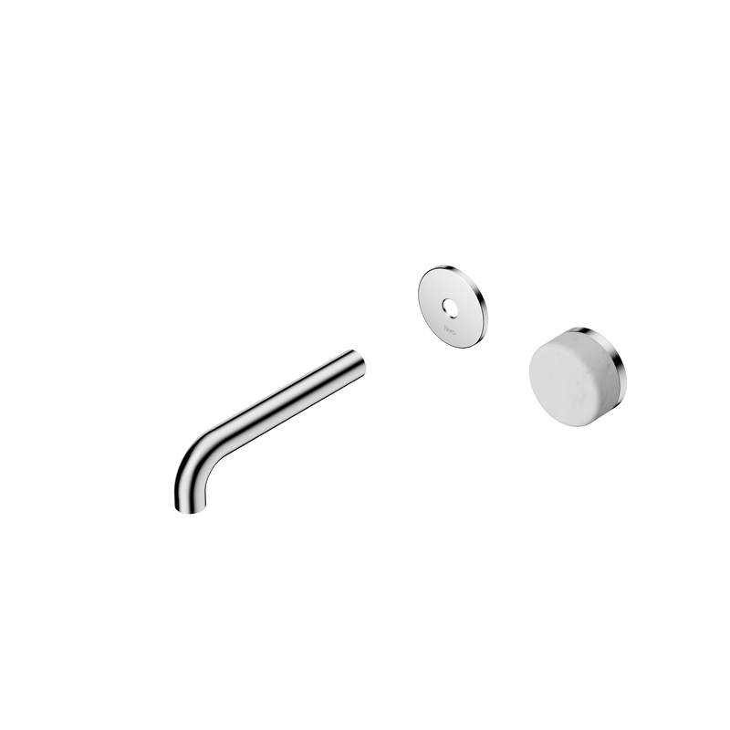 Serenity Progressive Wall Basin Mixer 160mm Spout With Carrara Handle Trim Kit Only Chrome