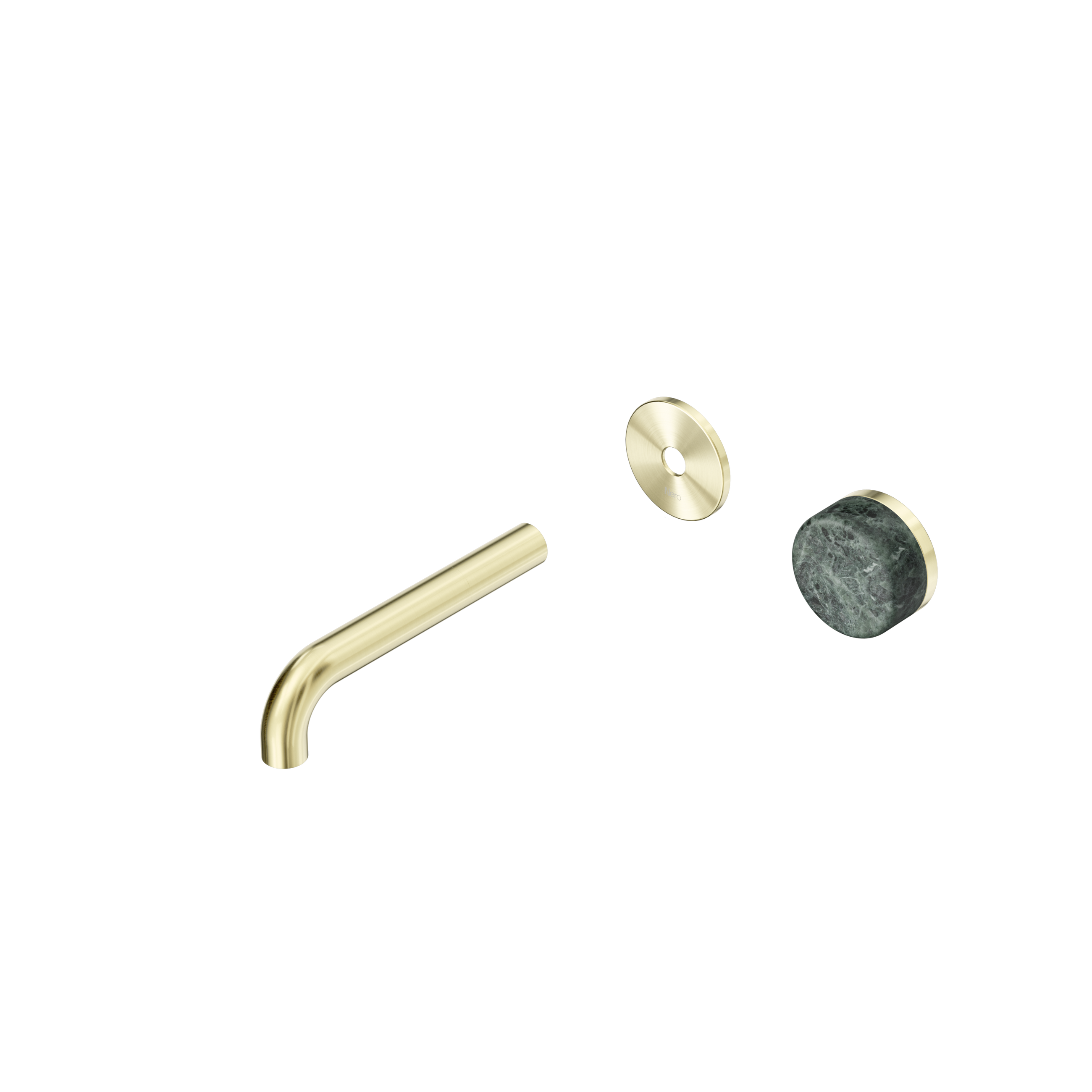 Serenity Progressive Wall Basin Mixer 160mm Spout With Verde Alpi Handle Trim Kit Only Brushed Gold