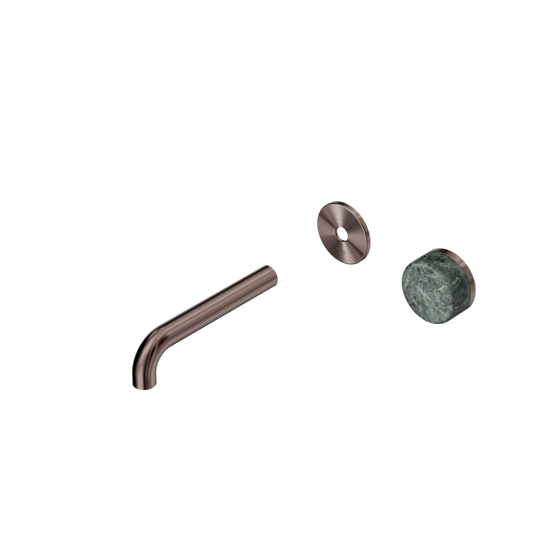 Serenity Progressive Wall Basin Mixer 160mm Spout With Verde Alpi Handle Trim Kit Only Brushed Bronze