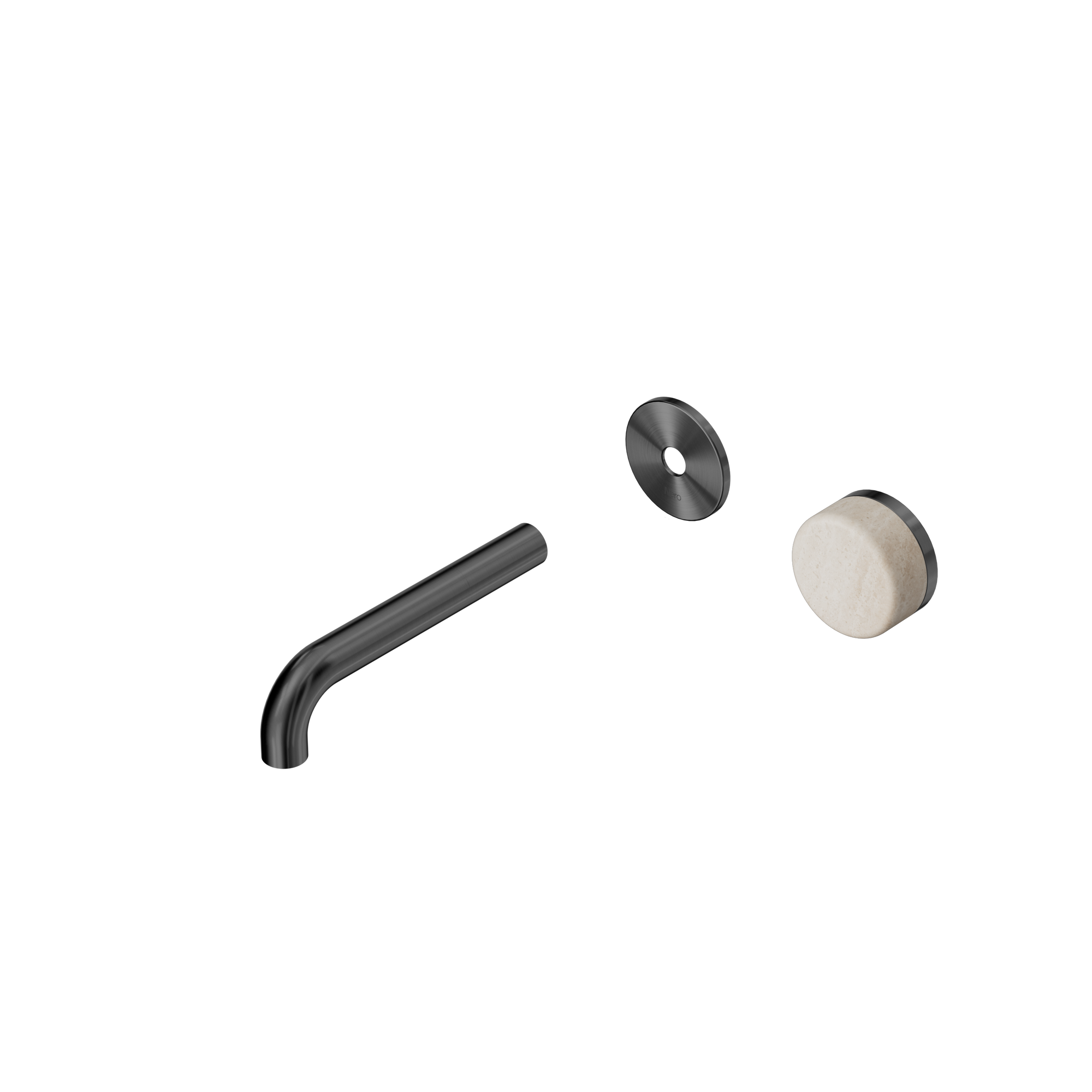 Serenity Progressive Wall Basin Mixer 160mm Spout With Rome Travertine Handle Trim Kit Only Gun Metal