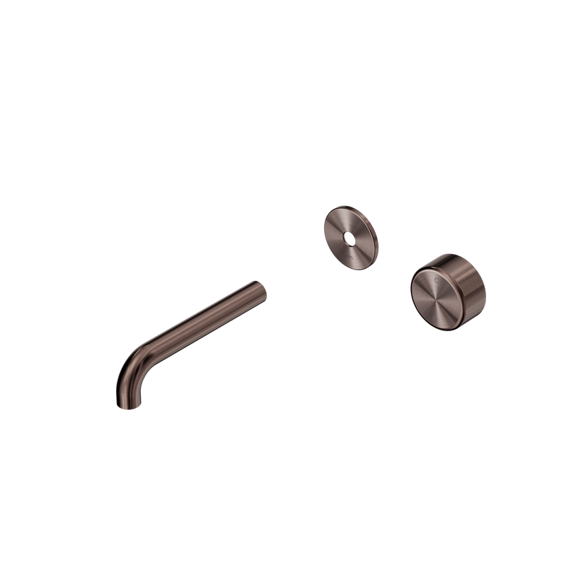 Serenity Progressive Wall Basin Mixer 160mm Spout With Metal Handle Trim Kit Only Brushed Bronze