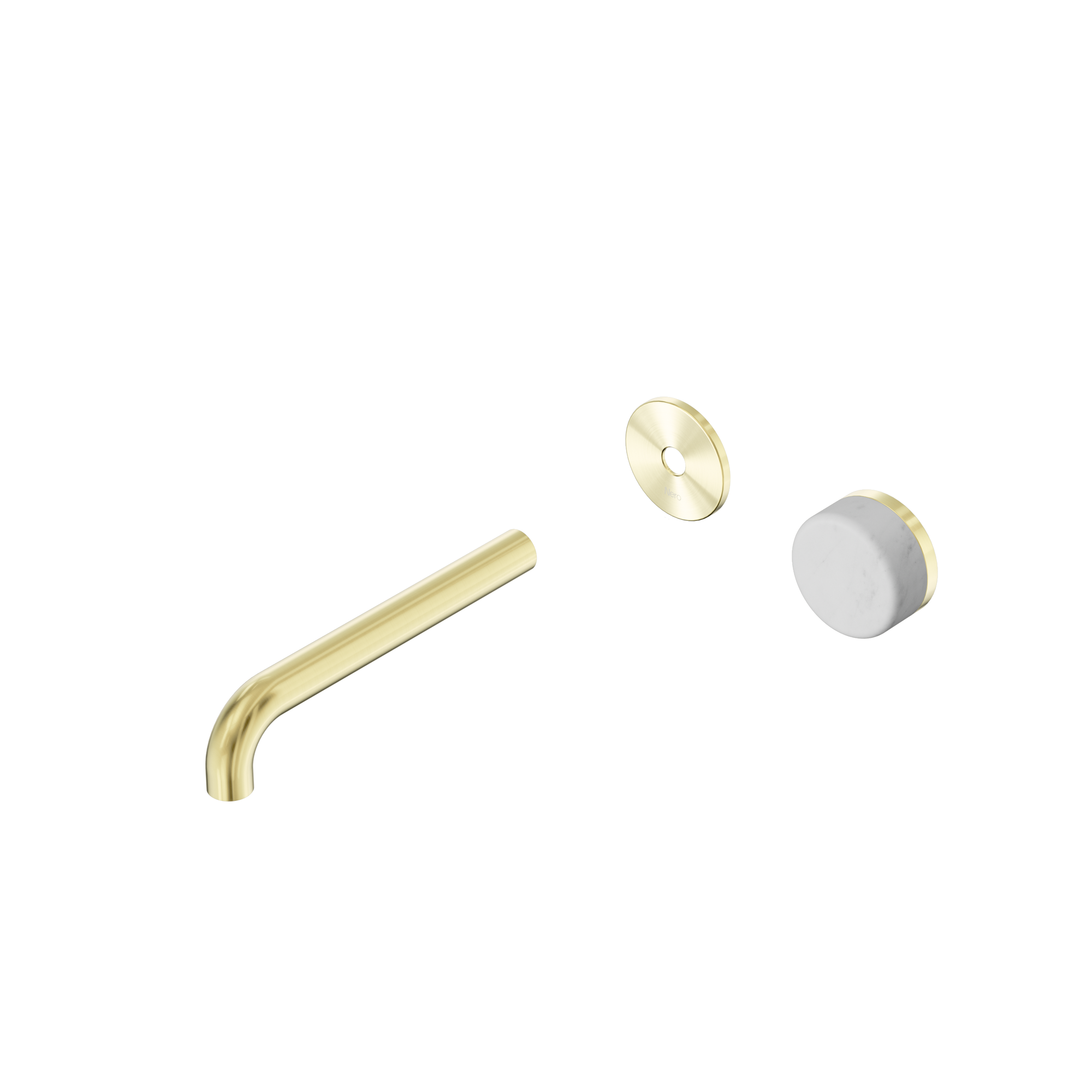 Serenity Progressive Wall Basin Mixer 185mm Spout With Carrara Handle Trim Kit Only Brushed Gold
