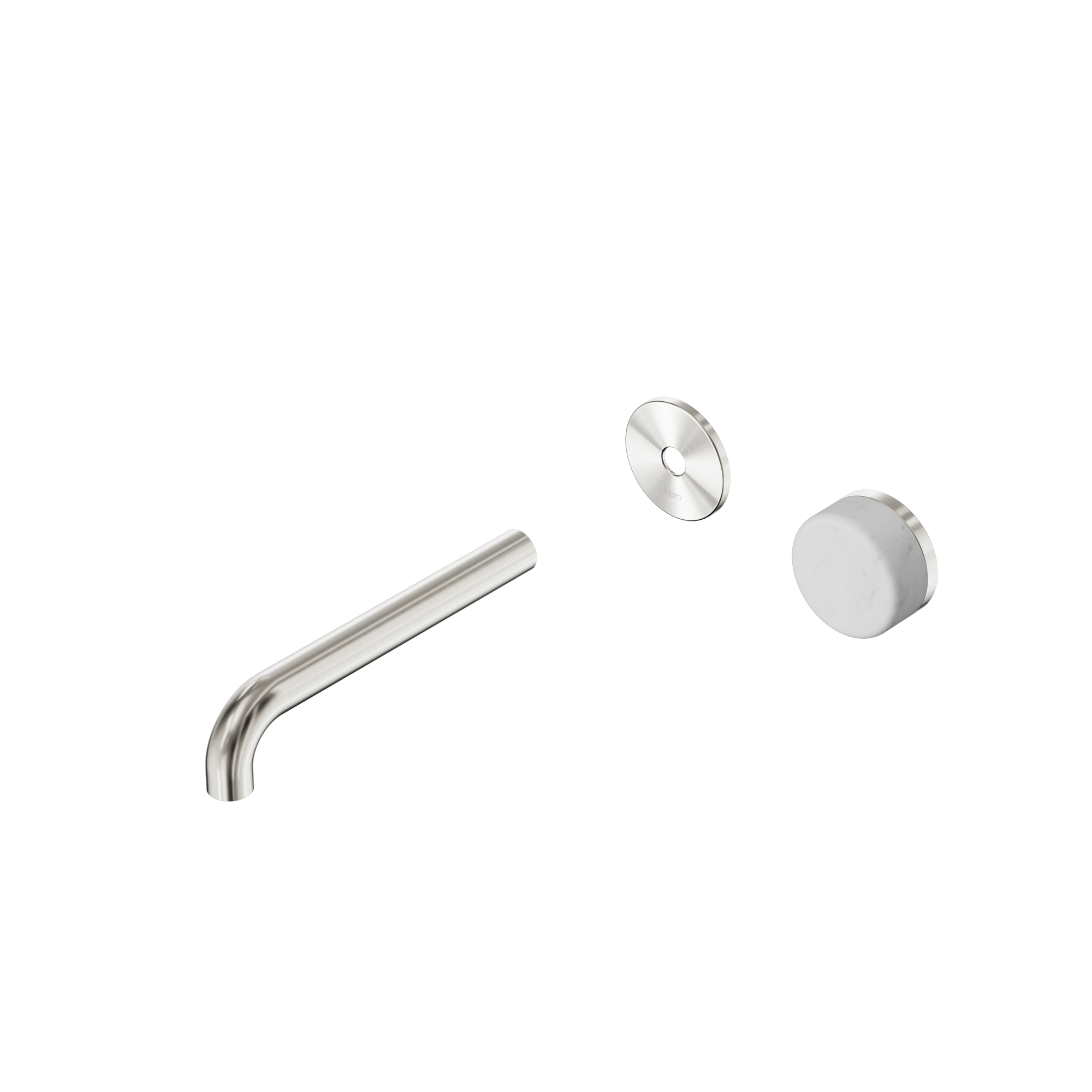 Serenity Progressive Wall Basin Mixer 185mm Spout With Carrara Handle Trim Kit Only Brushed Nickel