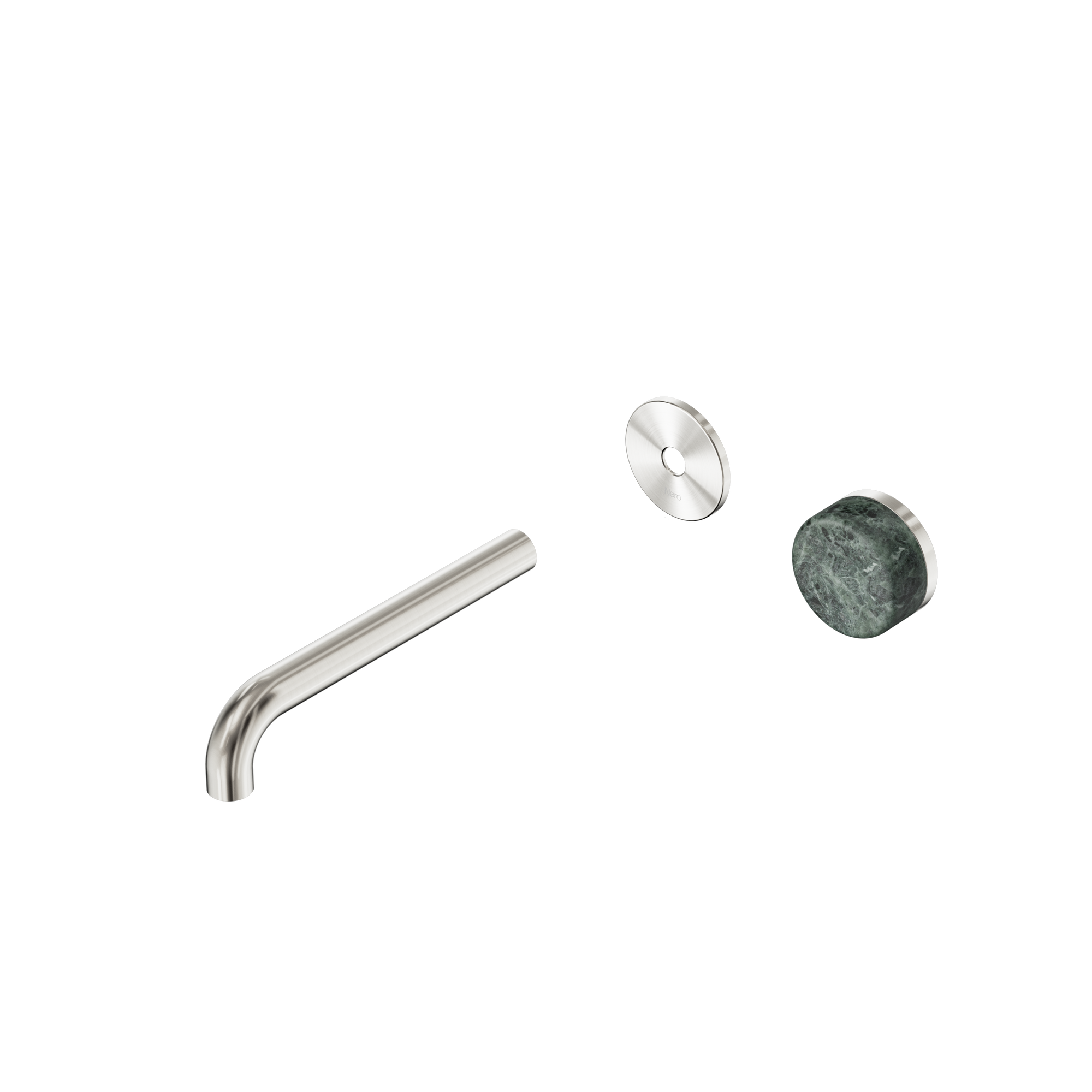 Serenity Progressive Wall Basin Mixer 185mm Spout With Verde Alpi Handle Trim Kit Only Brushed Nickel