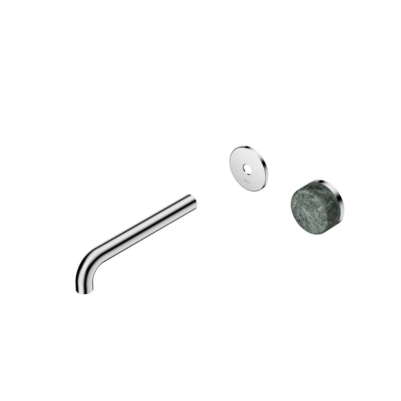 Serenity Progressive Wall Basin Mixer 185mm Spout With Verde Alpi Handle Trim Kit Only Chrome