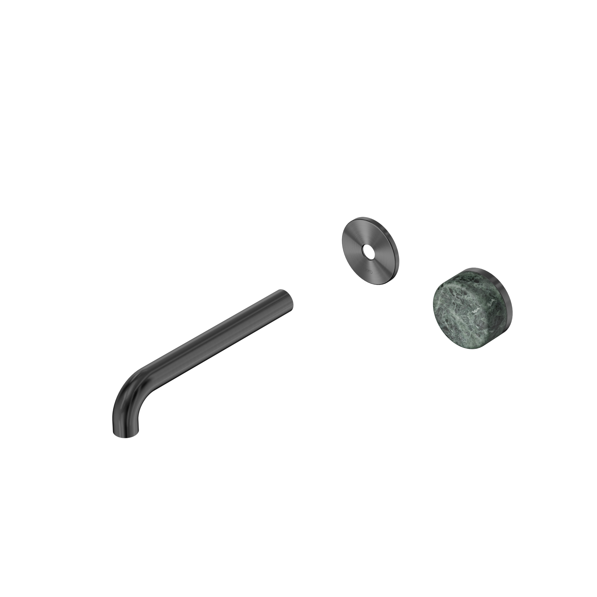 Serenity Progressive Wall Basin Mixer 185mm Spout With Verde Alpi Handle Trim Kit Only Gun Metal