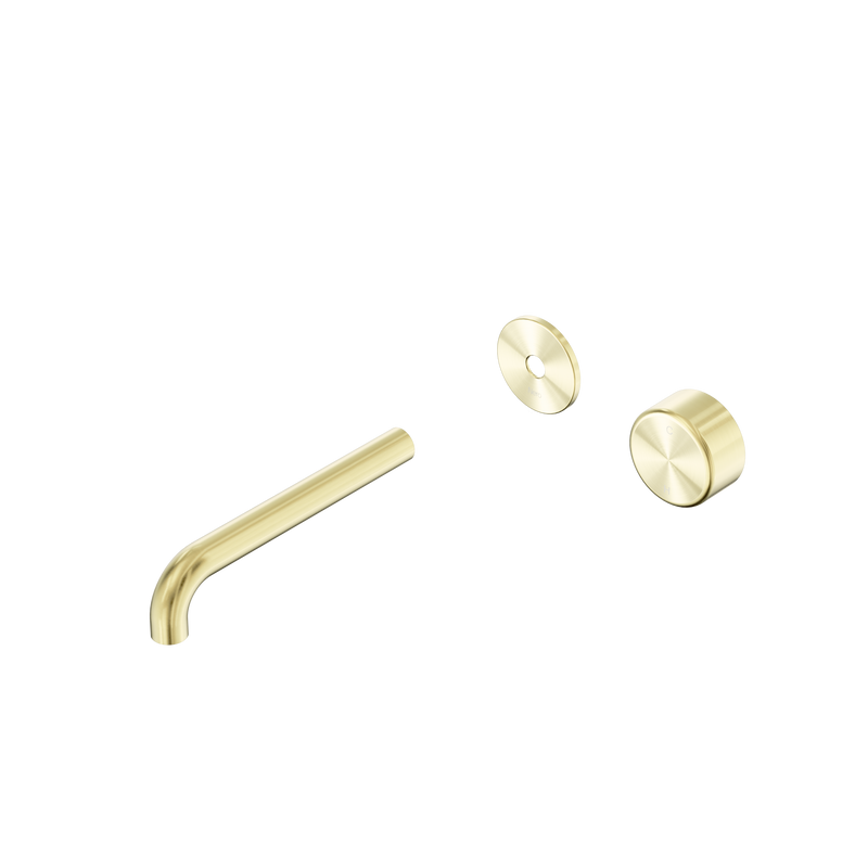 Serenity Progressive Wall Basin Mixer 185mm Spout With Metal Handle Trim Kit Only Brushed Gold
