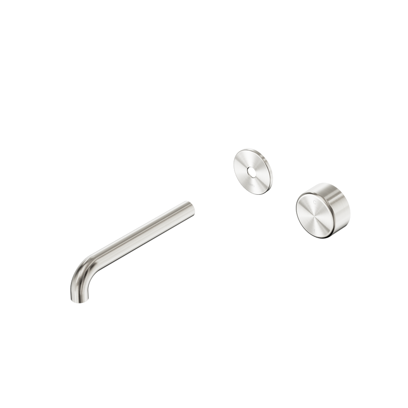 Serenity Progressive Wall Basin Mixer 185mm Spout With Metal Handle Trim Kit Only Brushed Nickel