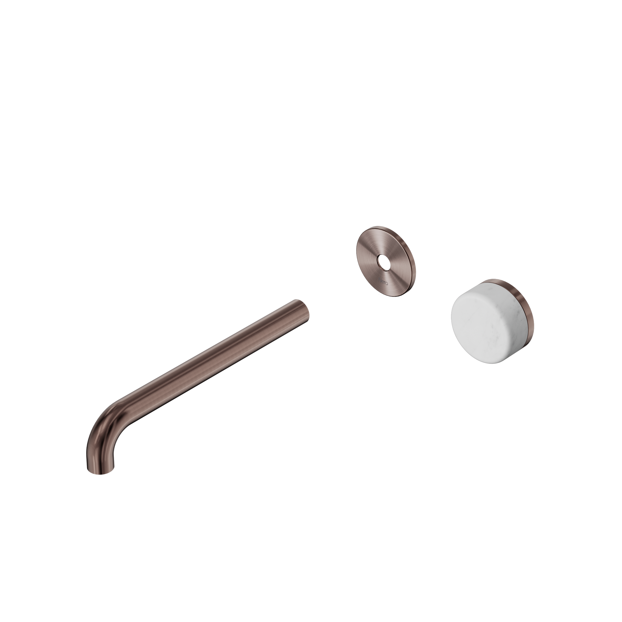 Serenity Progressive Wall Basin Mixer 220mm Spout With Carrara Handle Trim Kit Only Brushed Bronze