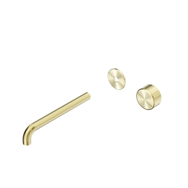 Serenity Progressive Wall Basin Mixer 220mm Spout With Metal Handle Trim Kit Only Brushed Gold