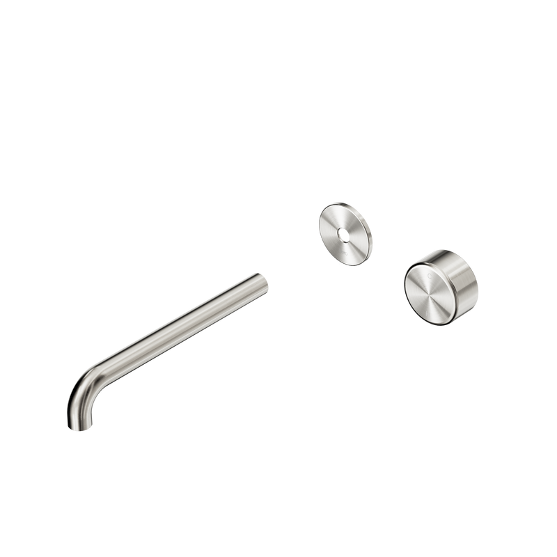 Serenity Progressive Wall Basin Mixer 220mm Spout With Metal Handle Trim Kit Only Brushed Nickel
