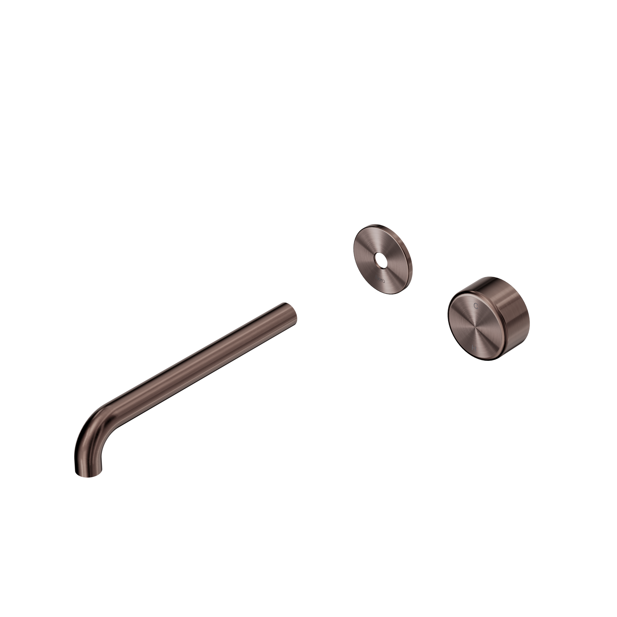 Serenity Progressive Wall Basin Mixer 220mm Spout With Metal Handle Trim Kit Only Brushed Bronze