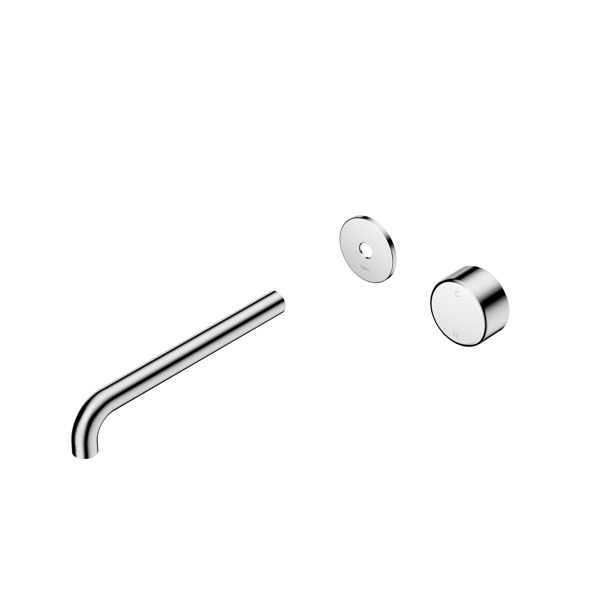 Serenity Progressive Wall Basin Mixer 220mm Spout With Metal Handle Trim Kit Only Chrome