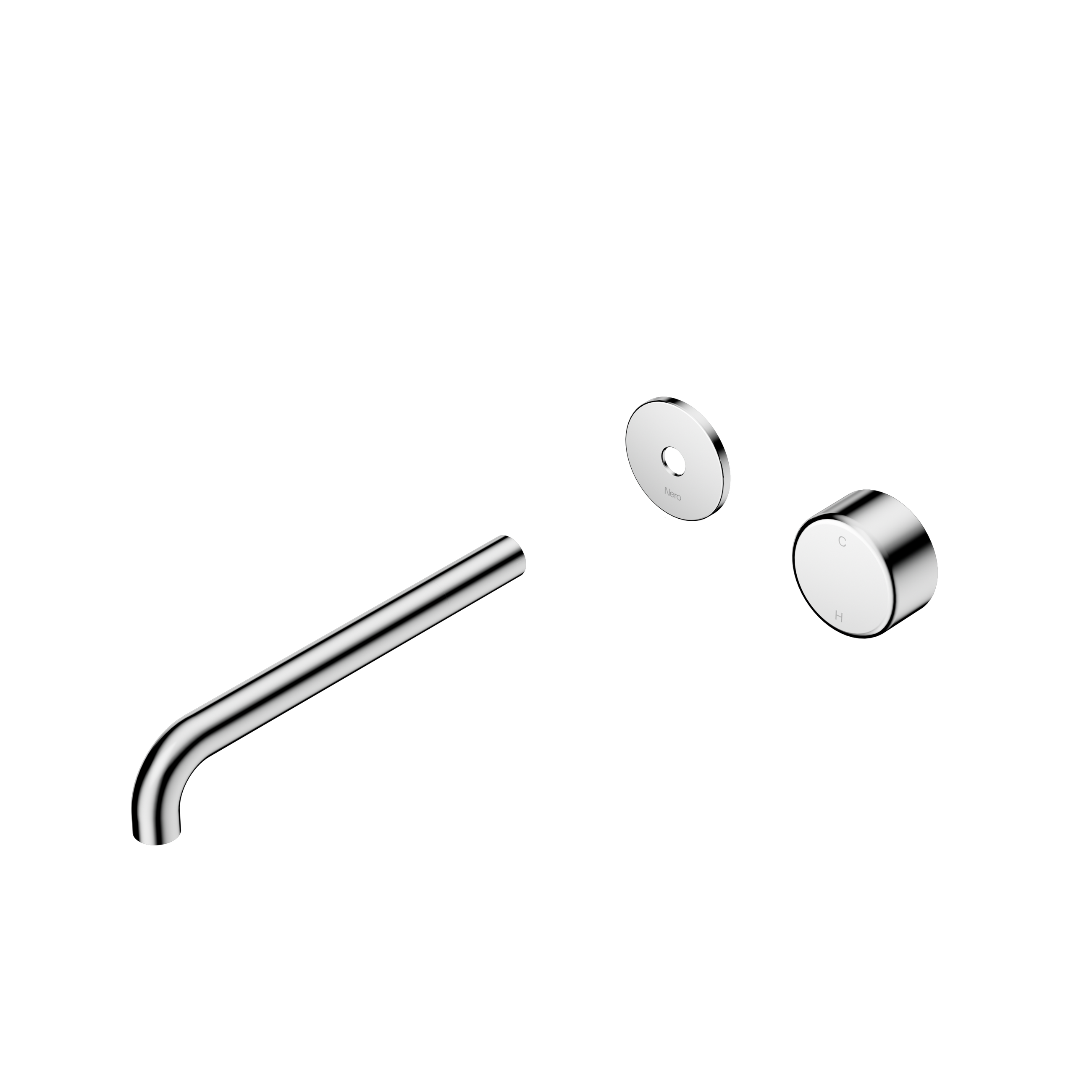 Serenity Progressive Wall Basin Mixer 220mm Spout With Metal Handle Trim Kit Only Chrome