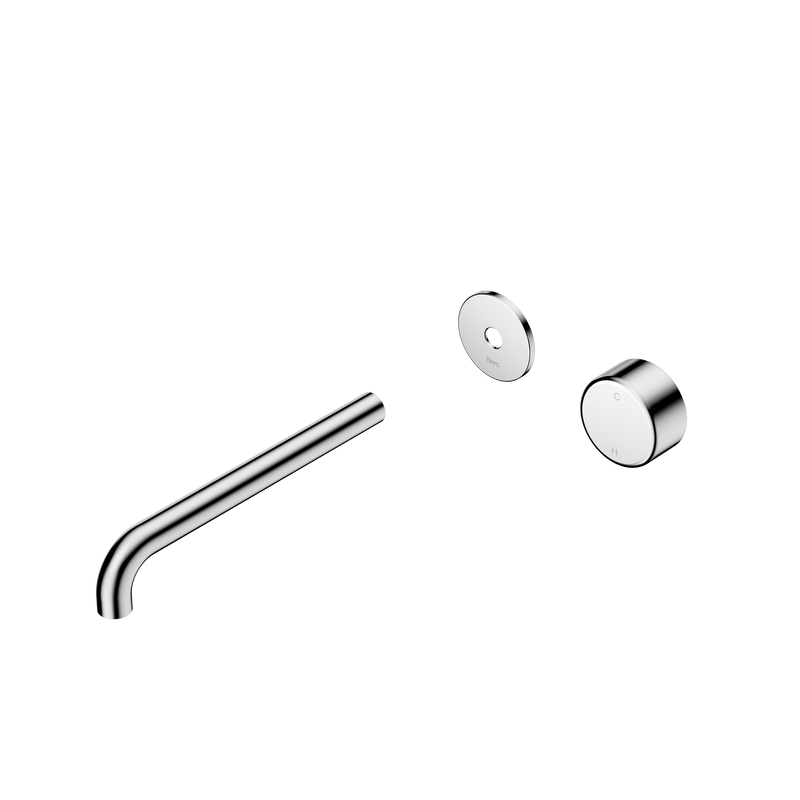 Serenity Progressive Wall Basin Mixer 220mm Spout With Metal Handle Trim Kit Only Chrome