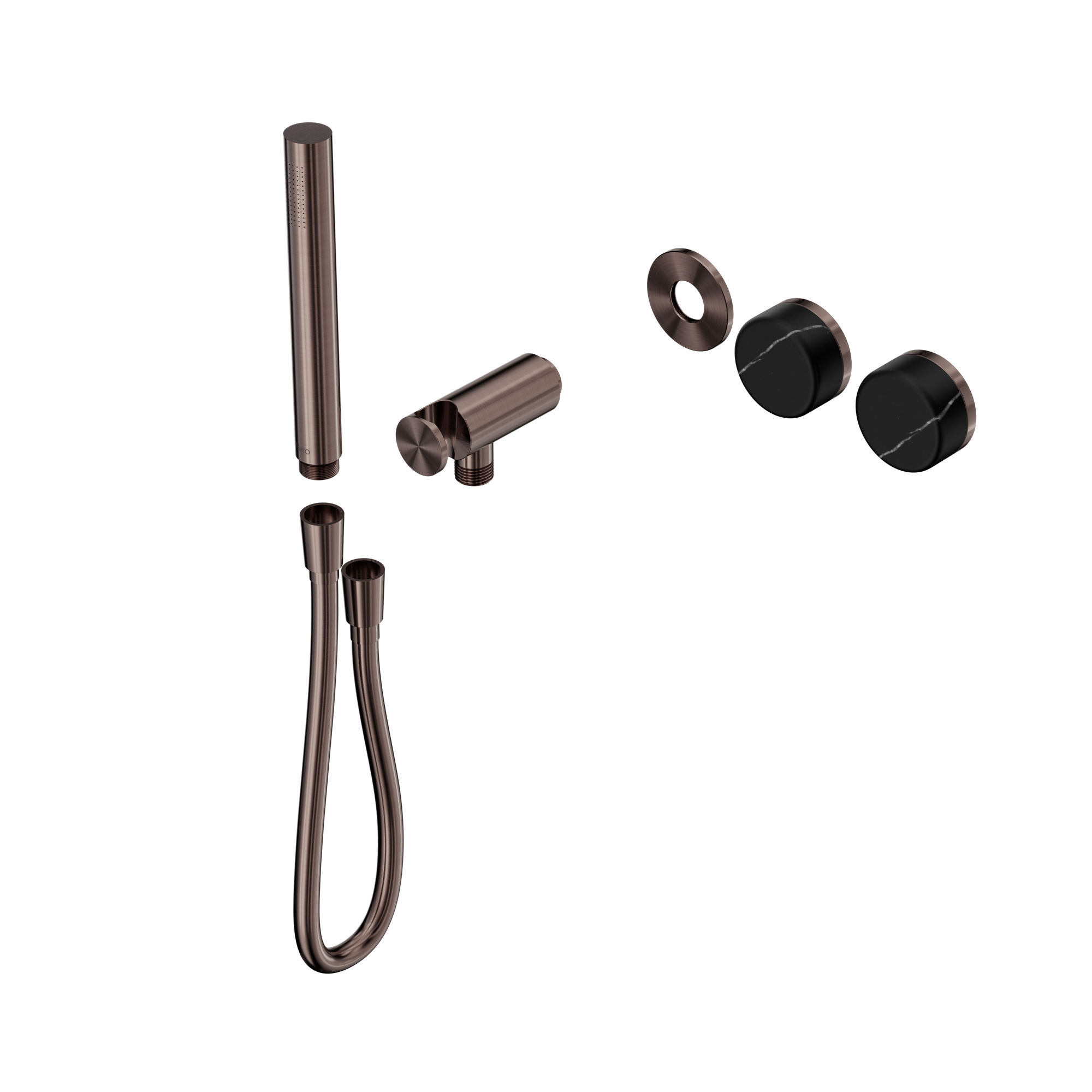 Serenity Progressive Shower System With Marquina Black Handle And Slim Shower Trim Kit Only Brushed Bronze