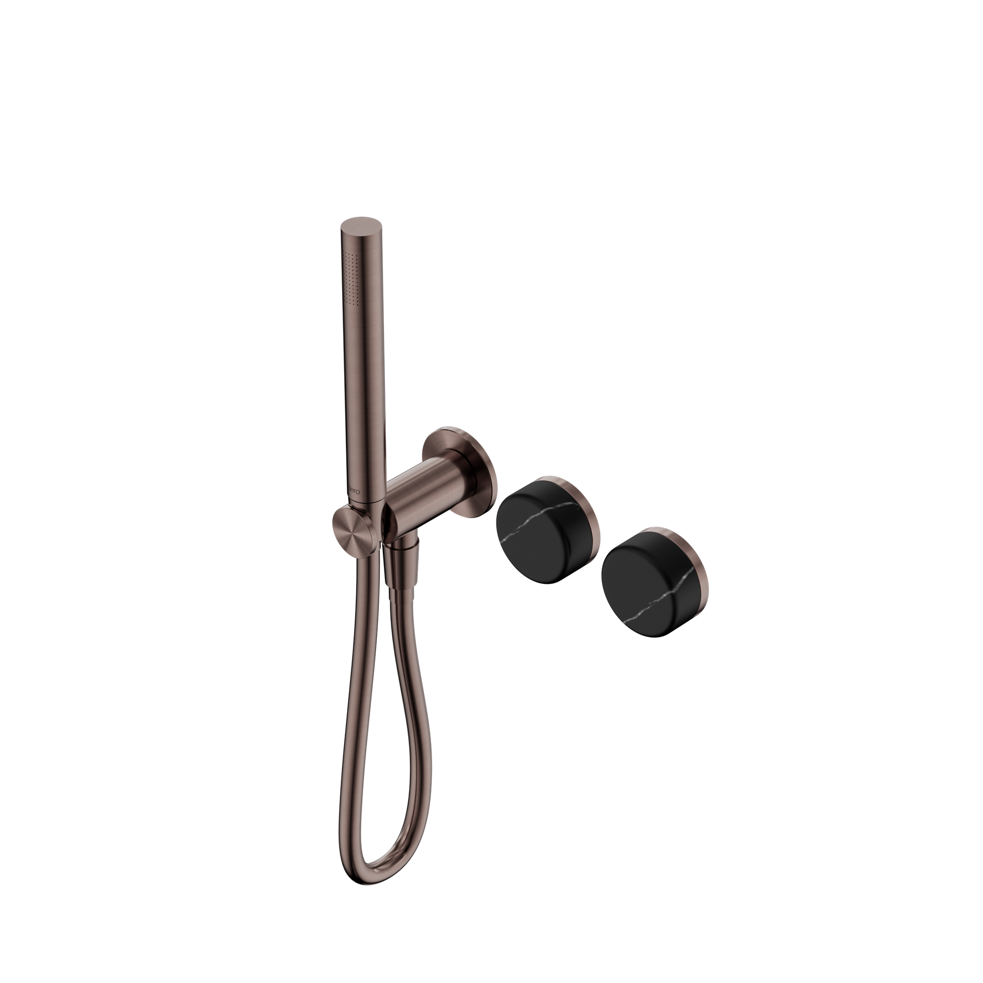 Serenity Progressive Shower System With Marquina Black Handle And Slim Shower Brushed Bronze