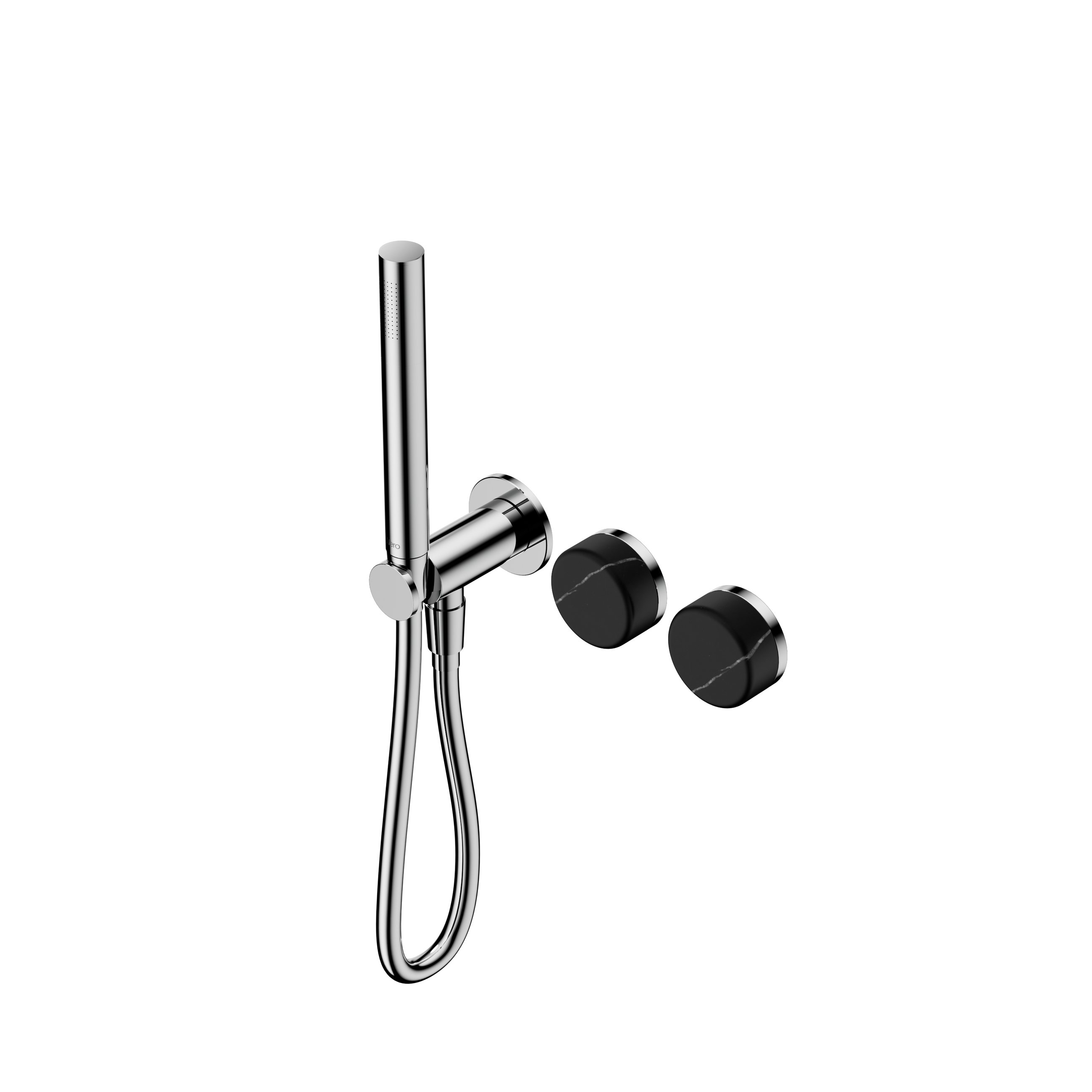 Serenity Progressive Shower System With Marquina Black Handle And Slim Shower Chrome