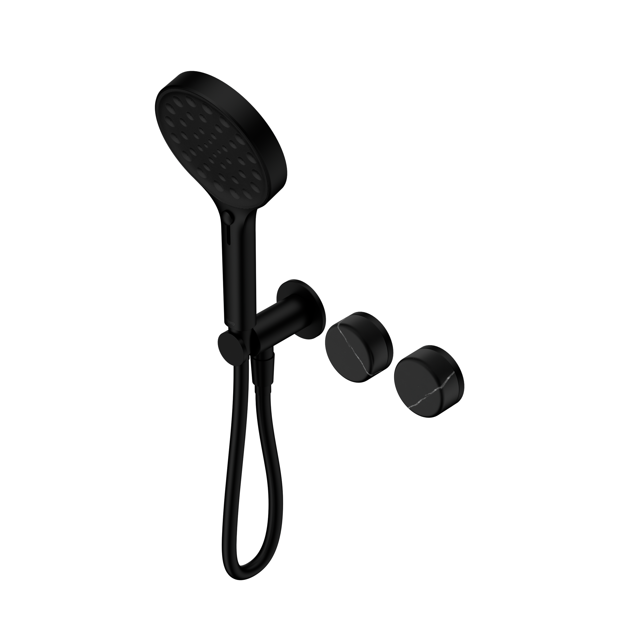 Serenity Progressive Shower System With Marquina Black Handle And Serenity Hand Shower Matte Black