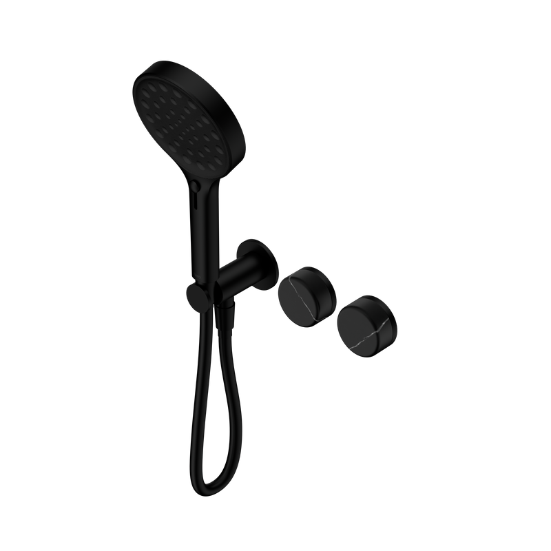 Serenity Progressive Shower System With Marquina Black Handle And Serenity Hand Shower Matte Black