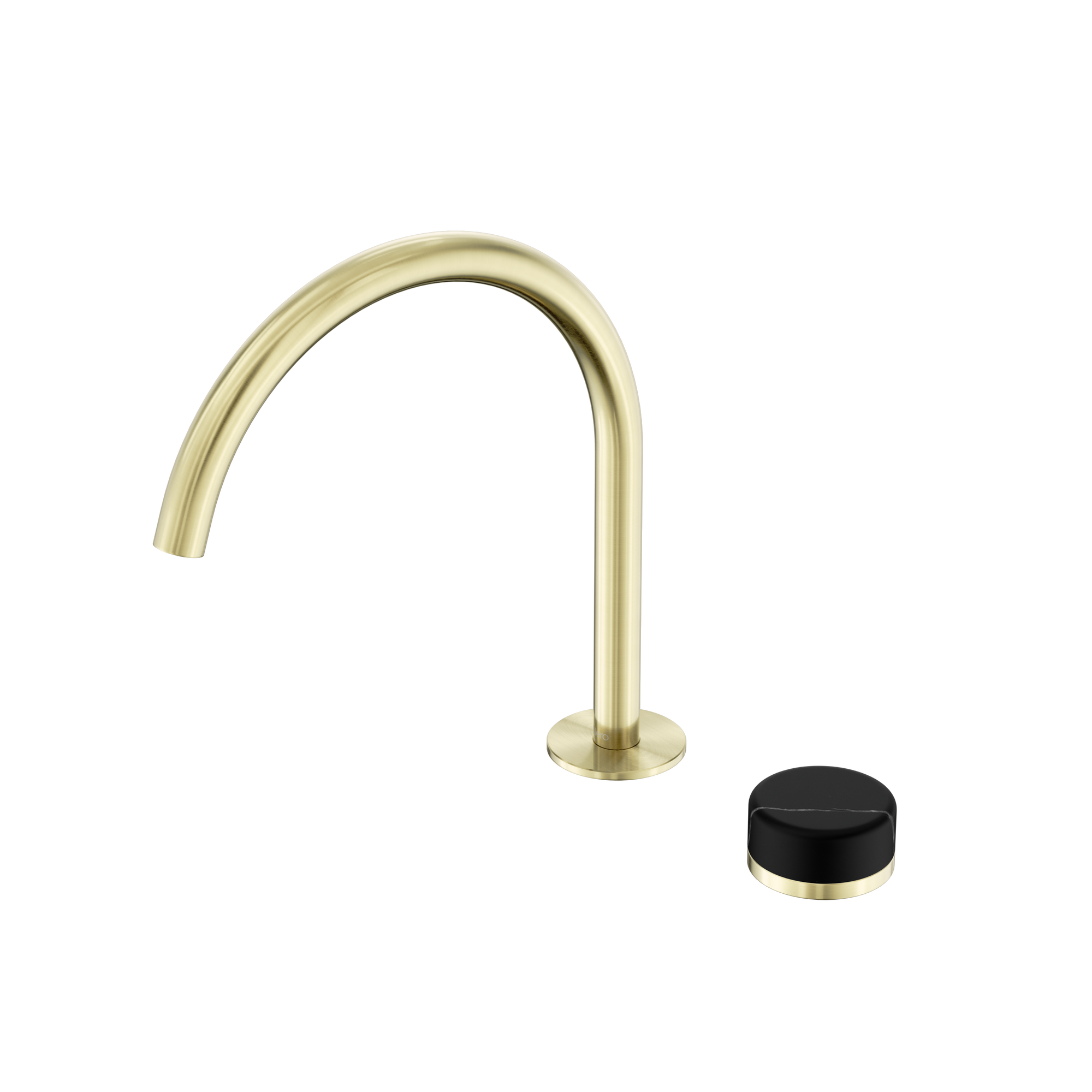 Serenity Progressive Bath/Kitchen Mixer Arc Spout With Marquina Black Handle Brushed Gold