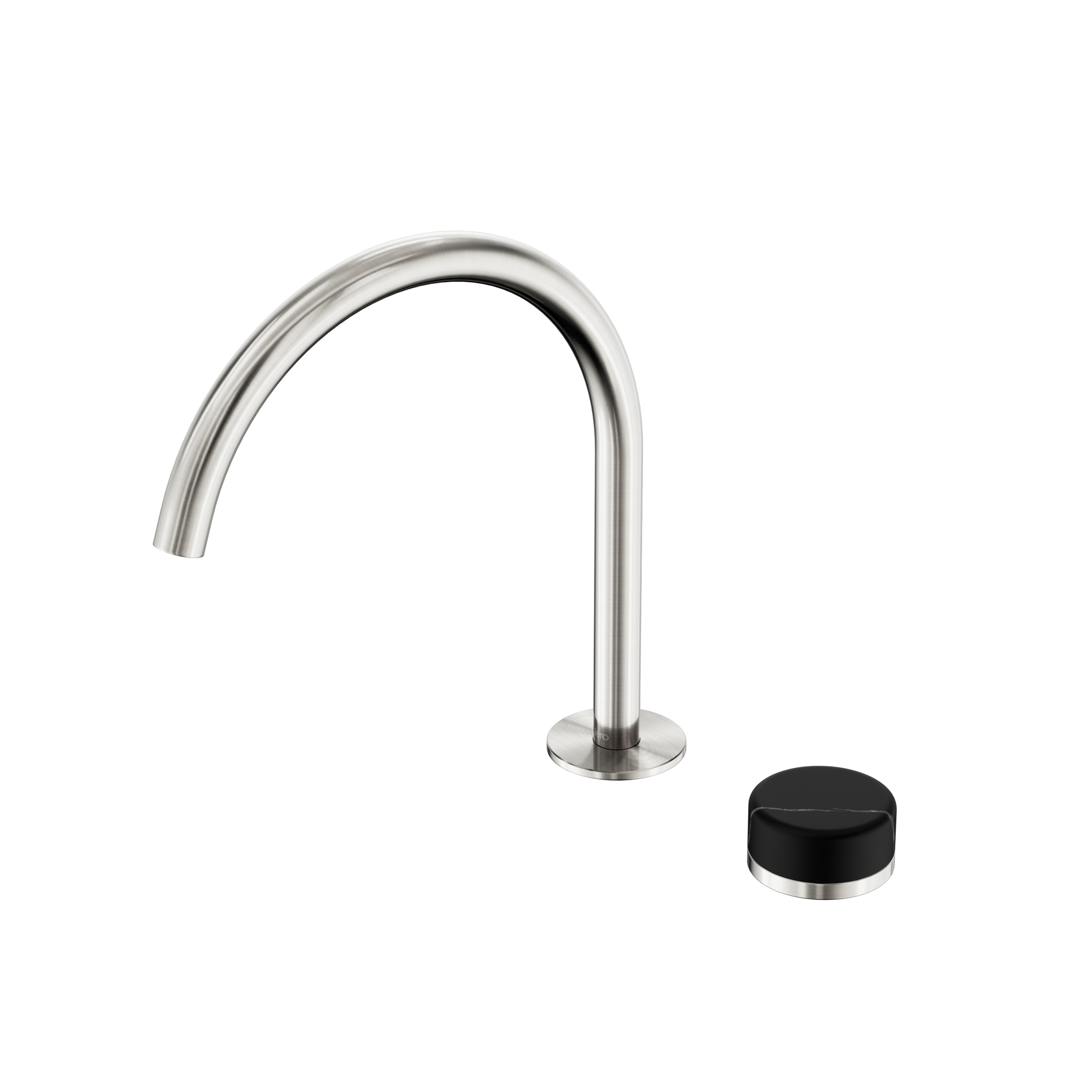 Serenity Progressive Bath/Kitchen Mixer Arc Spout With Marquina Black Handle Brushed Nickel