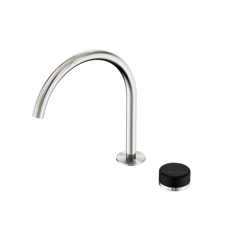 Serenity Progressive Bath/Kitchen Mixer Arc Spout With Marquina Black Handle Brushed Nickel