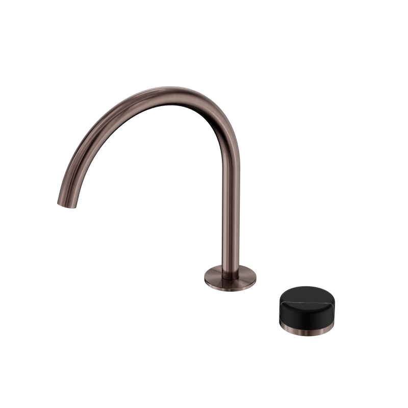 Serenity Progressive Bath/Kitchen Mixer Arc Spout With Marquina Black Handle Brushed Bronze