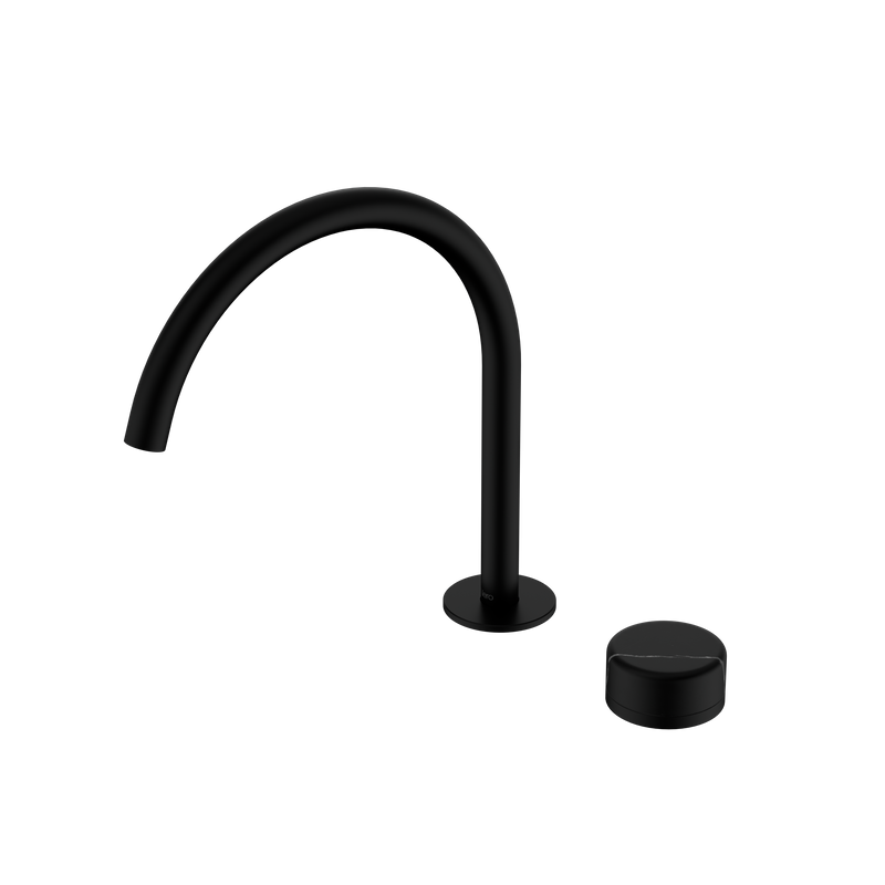 Serenity Progressive Bath/Kitchen Mixer Arc Spout With Marquina Black Handle Matte Black
