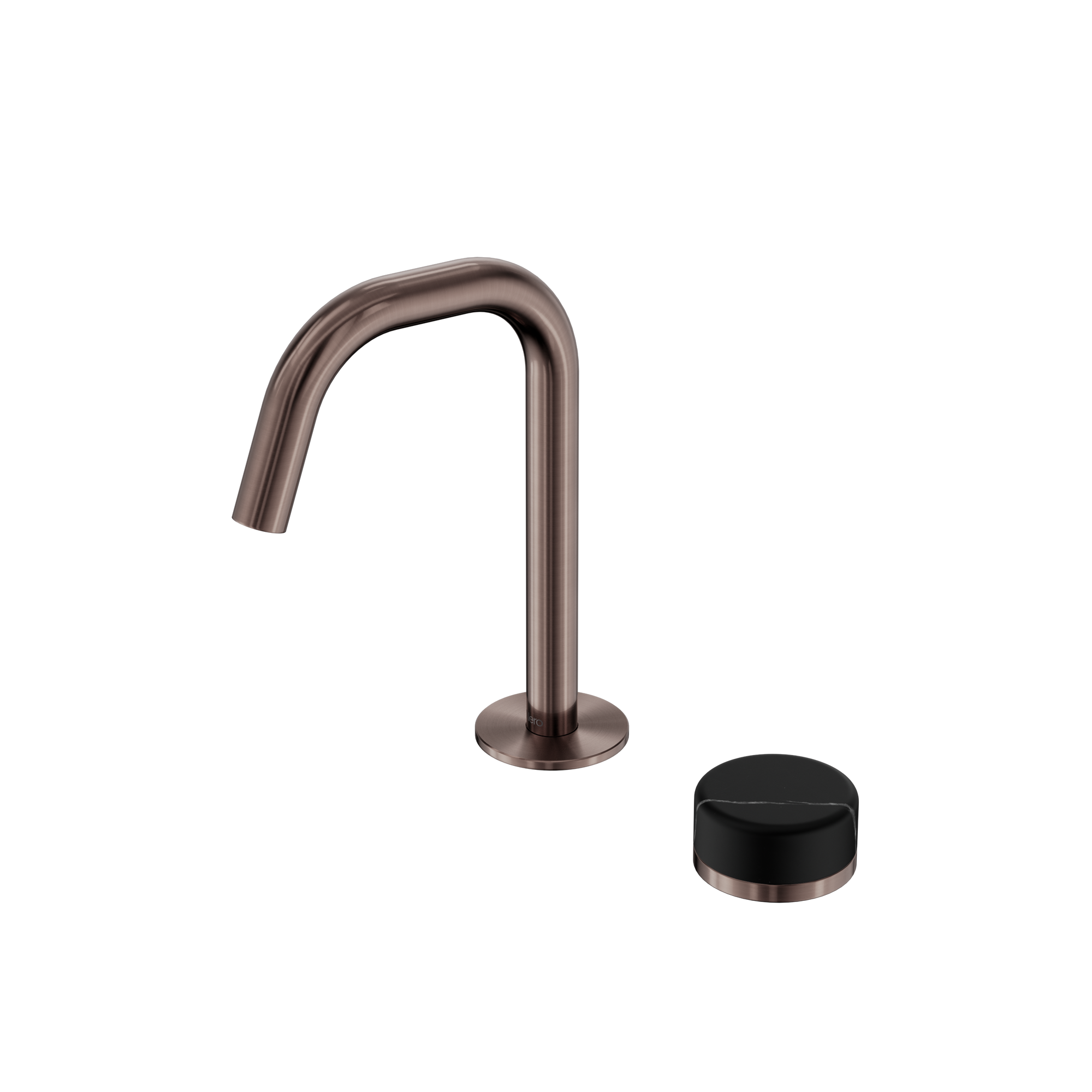 Serenity Progressive Basin Mixer Edge Spout With Marquina Black Handle Brushed Bronze