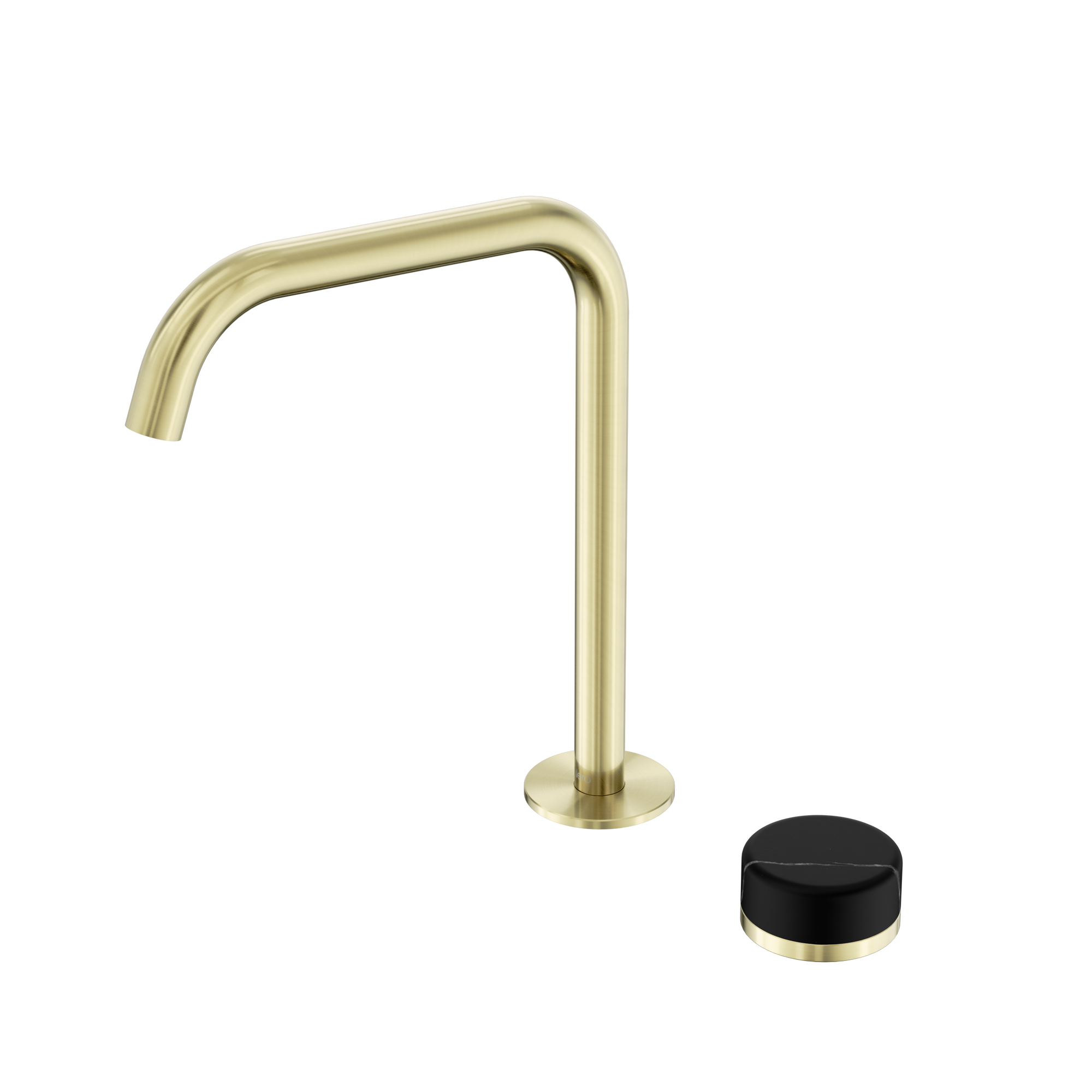 Serenity Progressive Bath/Kitchen Mixer Edge Spout With Marquina Black Handle Brushed Gold