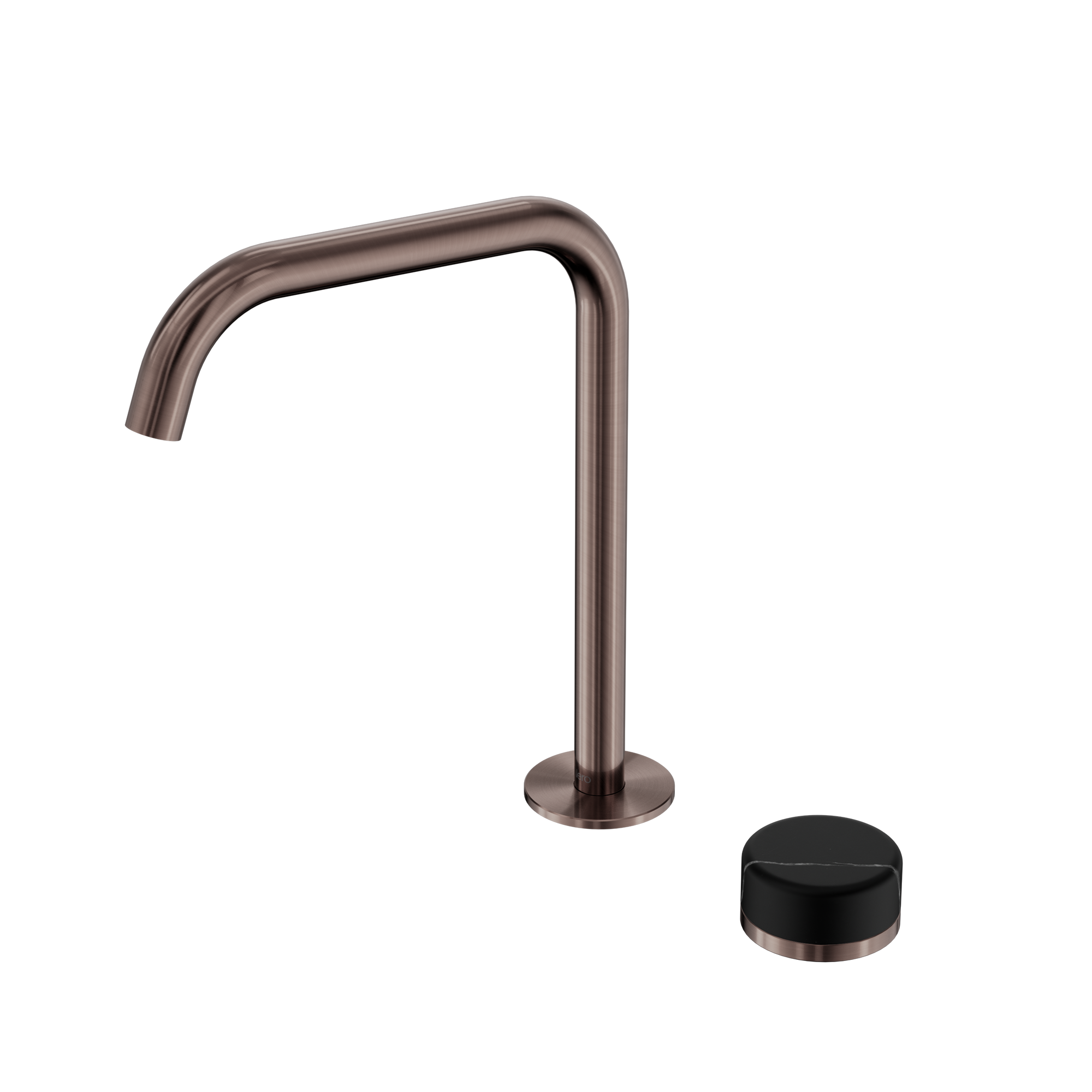 Serenity Progressive Bath/Kitchen Mixer Edge Spout With Marquina Black Handle Brushed Bronze