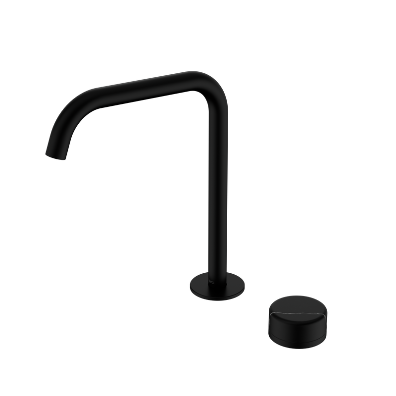 Serenity Progressive Bath/Kitchen Mixer Edge Spout With Marquina Black Handle Matte Black