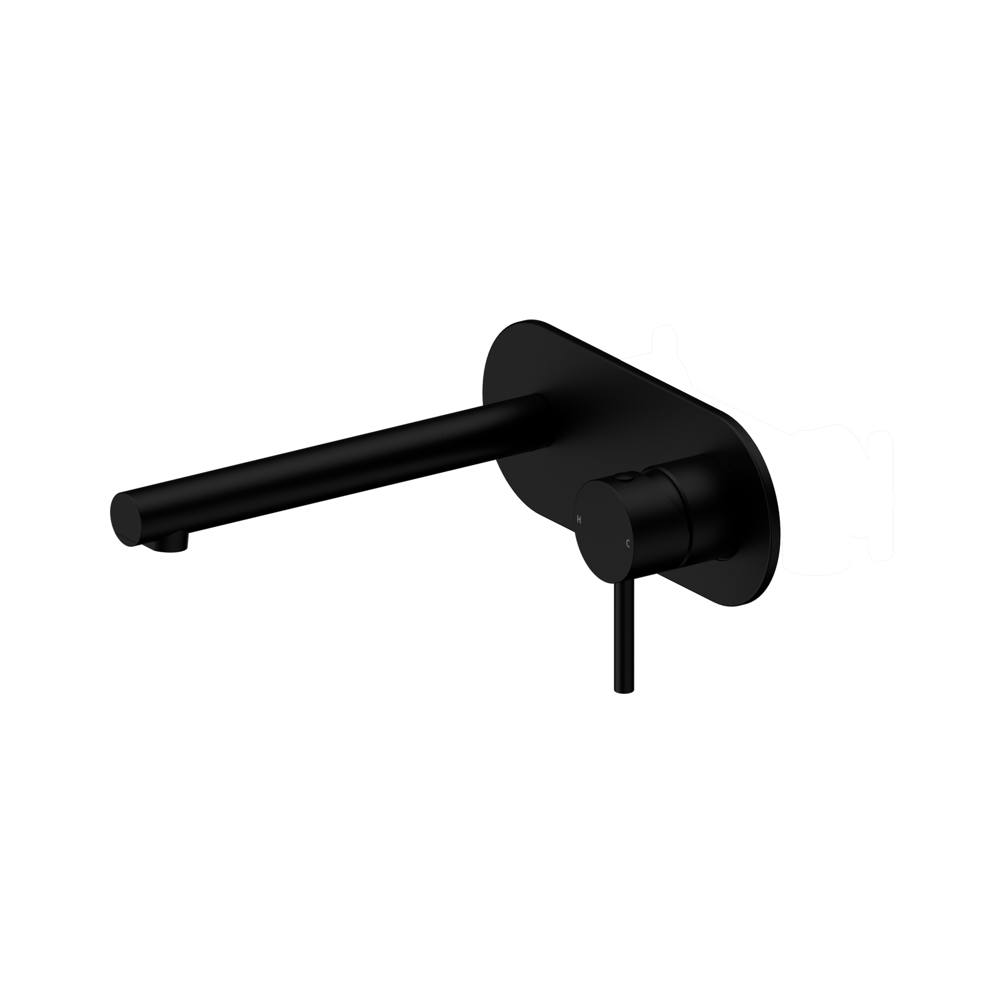 Dolce II Wall Basin/Bath Mixer Matte Black