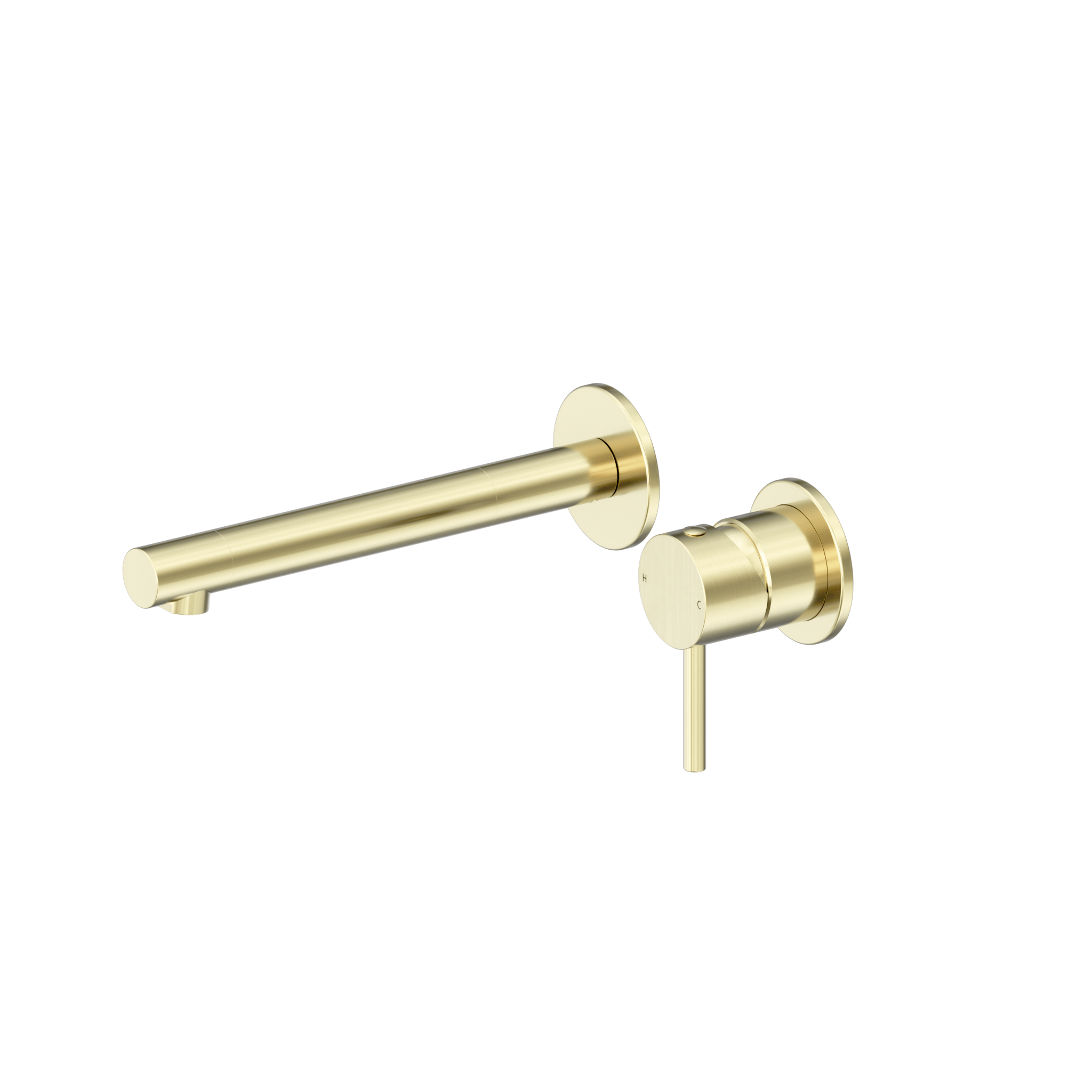 Dolce II Wall Basin/Bath Mixer Separate Back Plate Brushed Gold