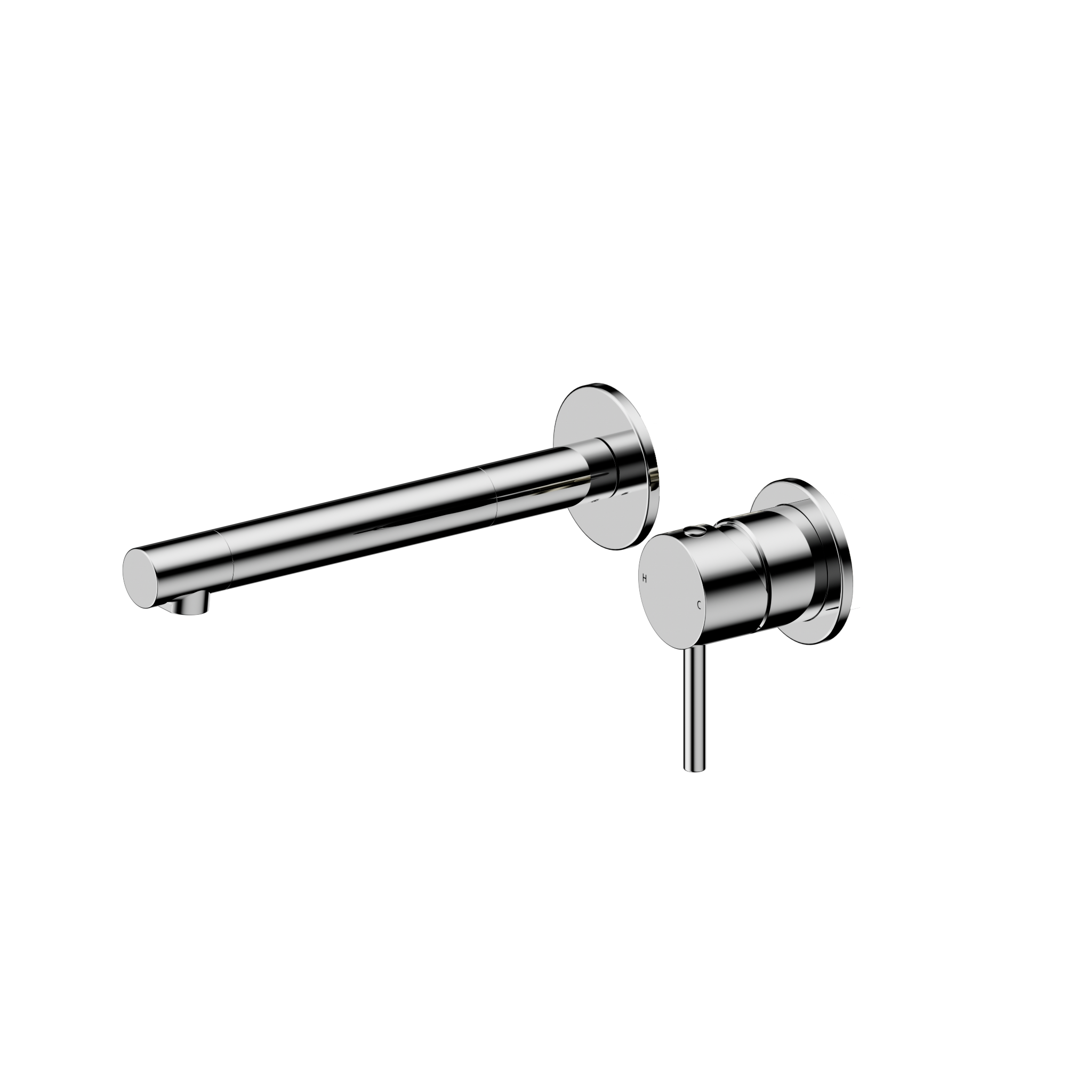 Dolce II Wall Basin/Bath Mixer Separate Back Plate Chrome