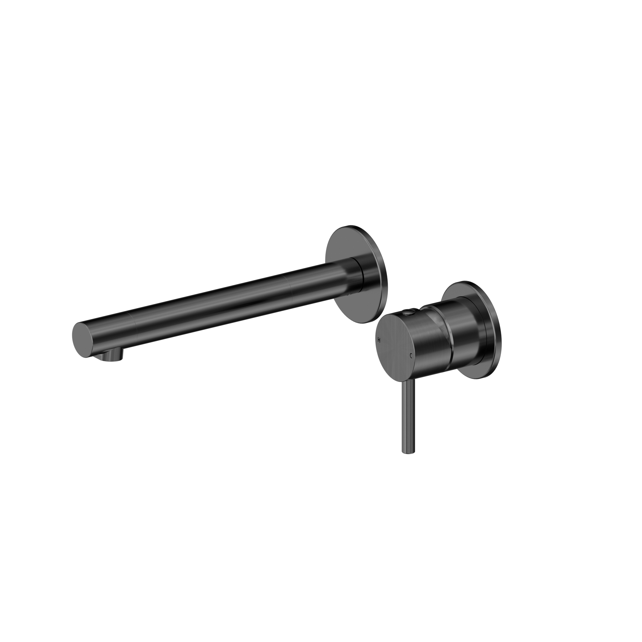 Dolce II Wall Basin/Bath Mixer Separate Back Plate Gun Metal