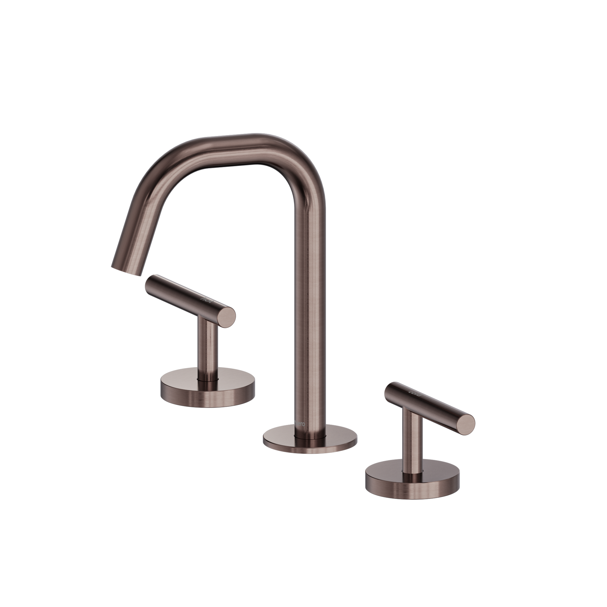 Mecca Lever Basin Set Edge Spout Brushed Bronze