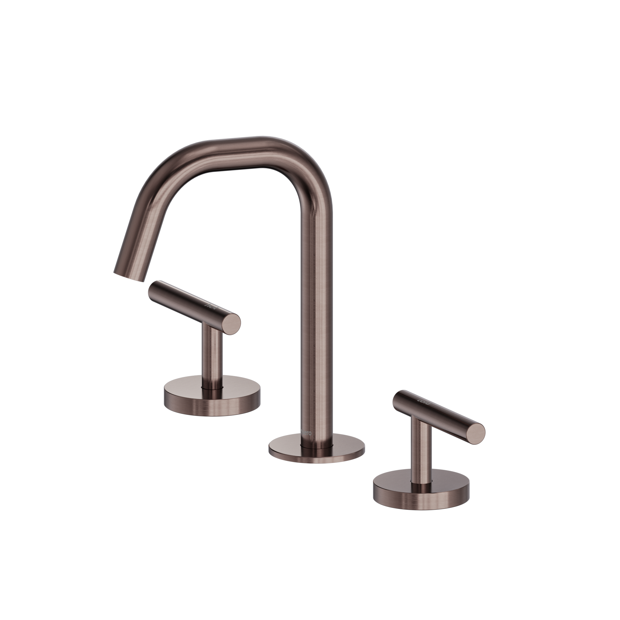 Mecca Lever Basin Set Edge Spout Brushed Bronze
